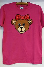 Pískací tričko dětské růžové s medvídkem Ušandou